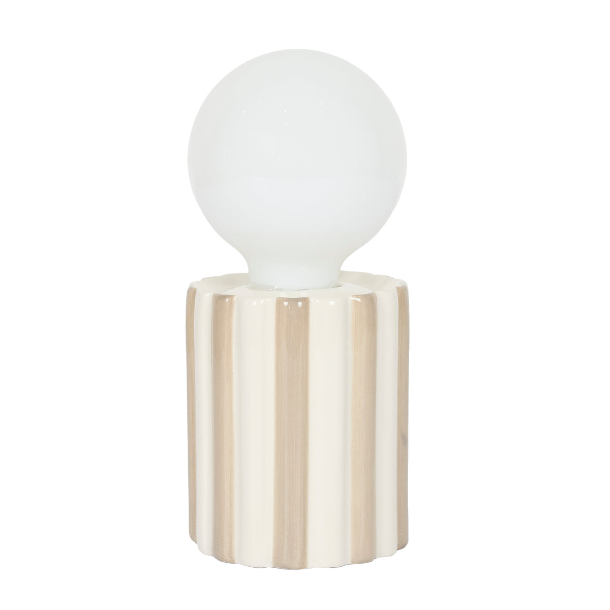 LAMPE CERAMIQUE TAUPE A PILES