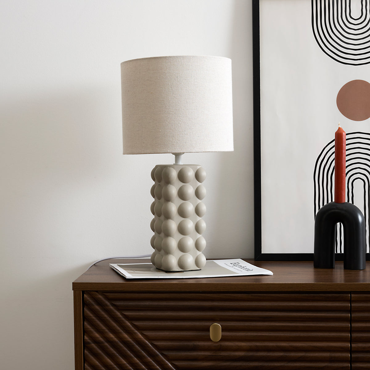 LAMPE CERAMIQUE TAUPE