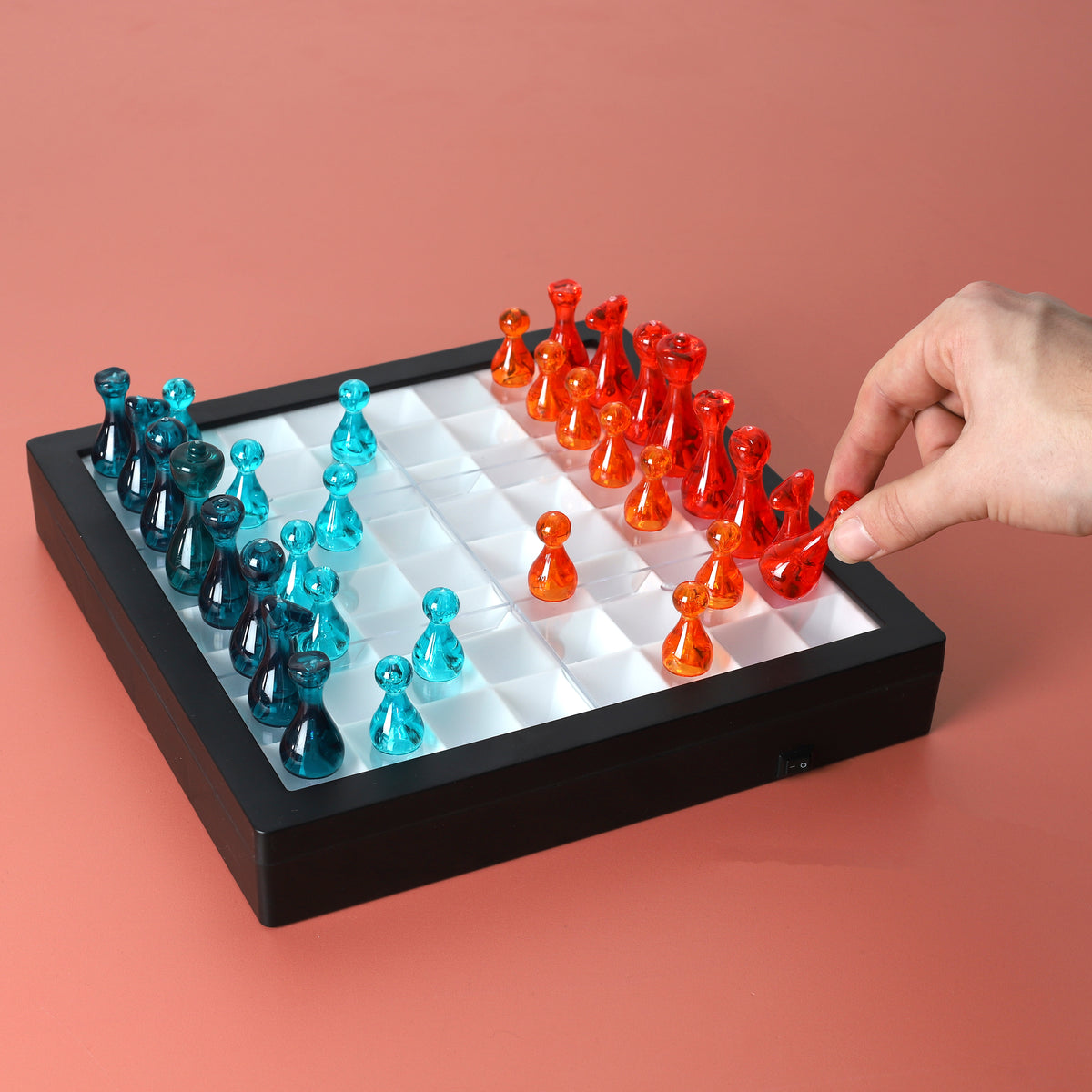 JEU D'ECHECS TRANSPARENT LED