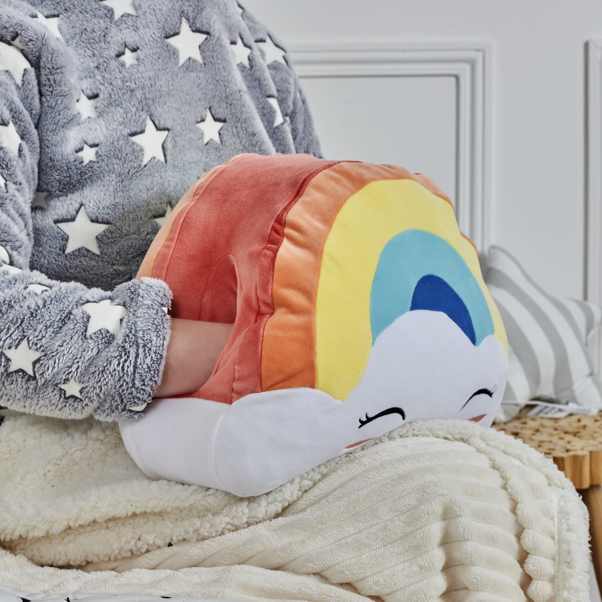 PELUCHE MANCHON ARC EN CIEL KAWAII