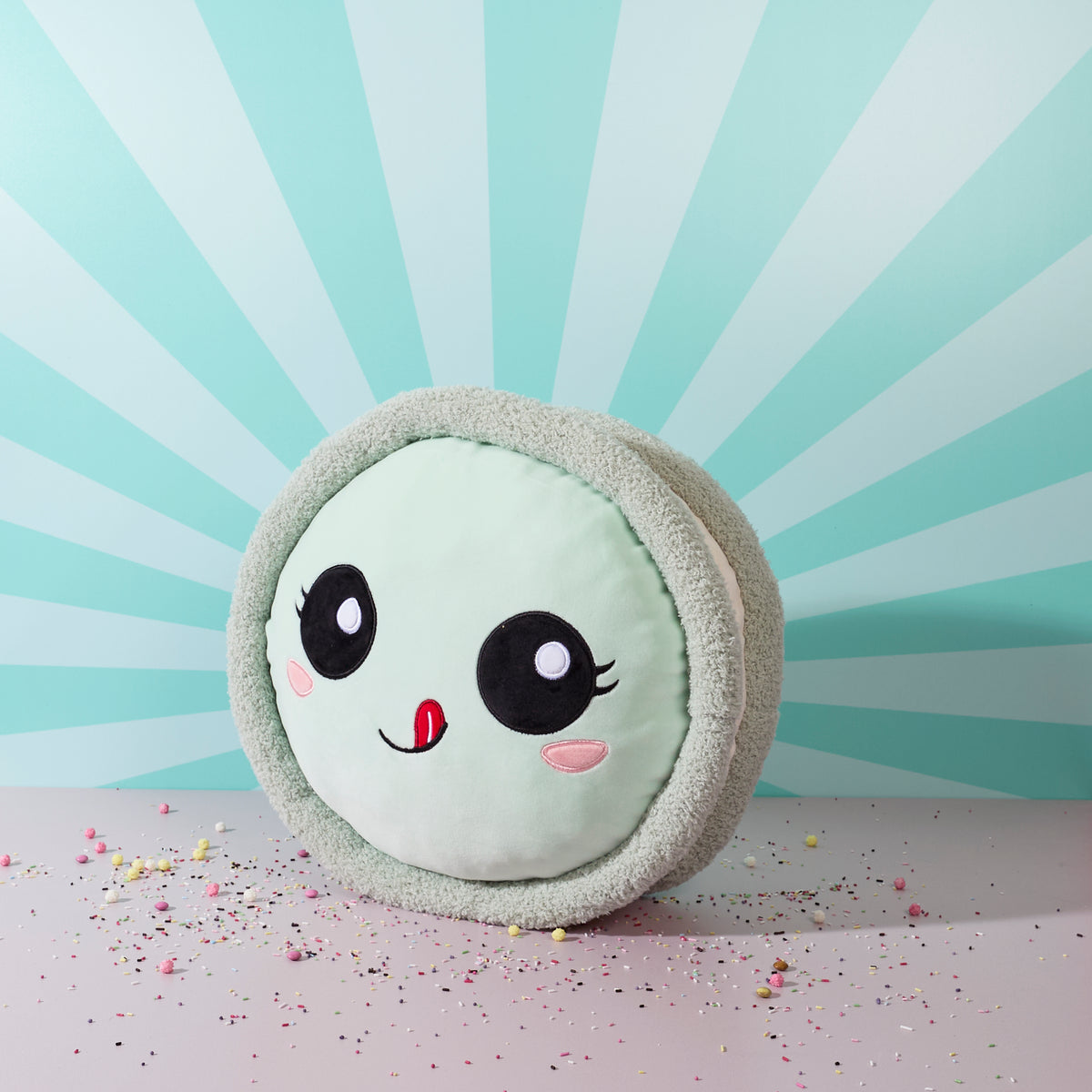 PELUCHE MACARON VERT KAWAII