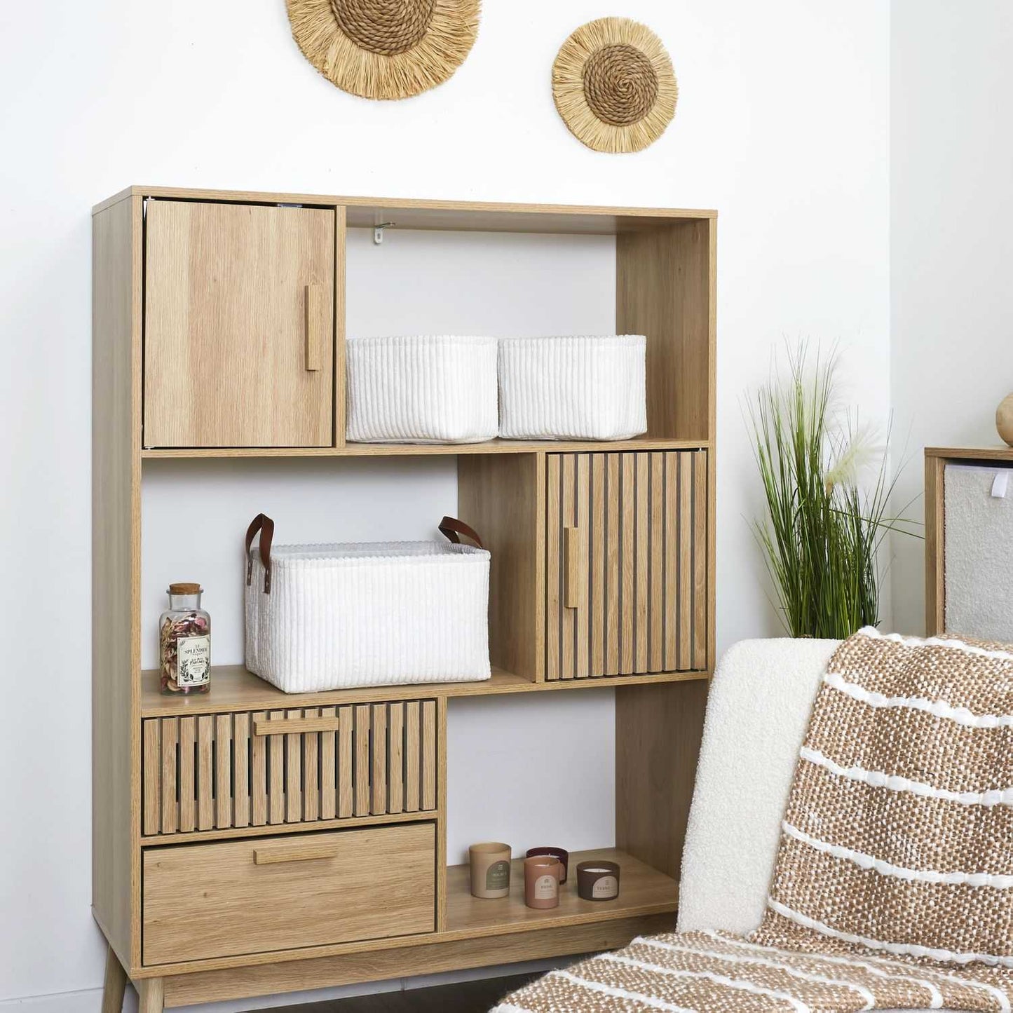 PANIER RANGEMENT BLANC - LOT DE 3