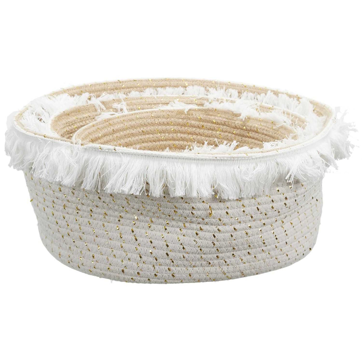 PANIER RANGEMENT A FRANGE ET FIBRE DORE - LOT DE 3