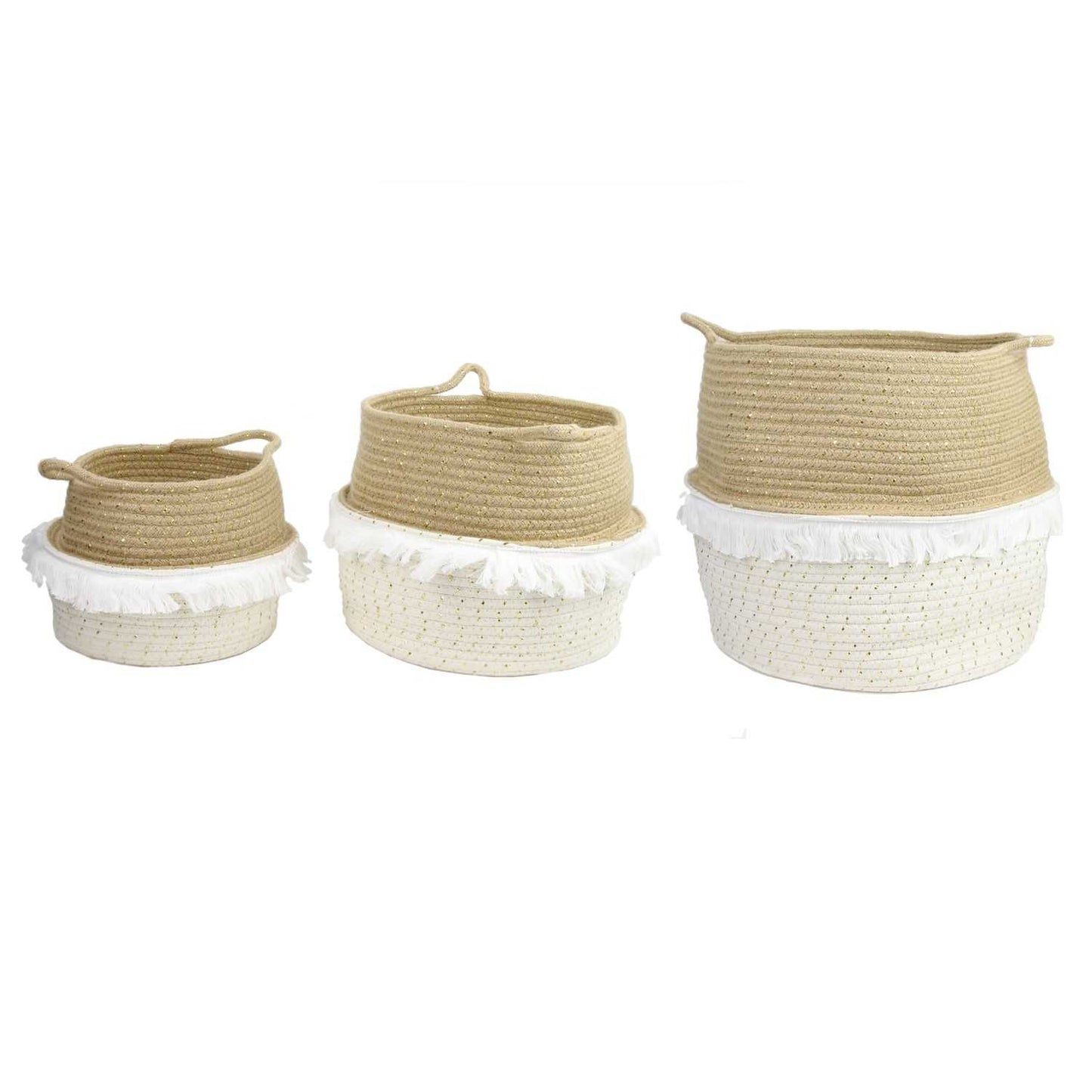PANIER RANGEMENT A FRANGE ET FIBRE DORE - LOT DE 3
