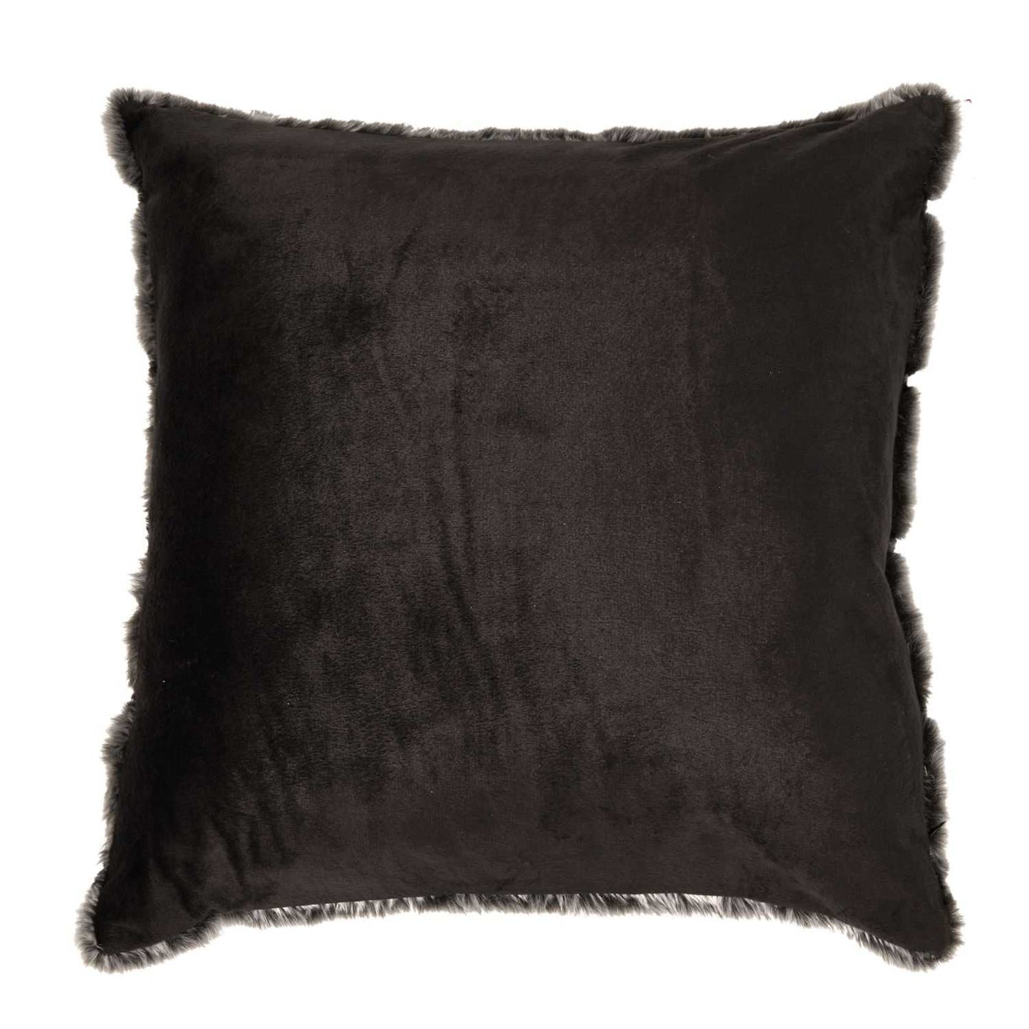 COUSSIN IMIT FOURRURE GRIS FONCE RAYE 40X40CM