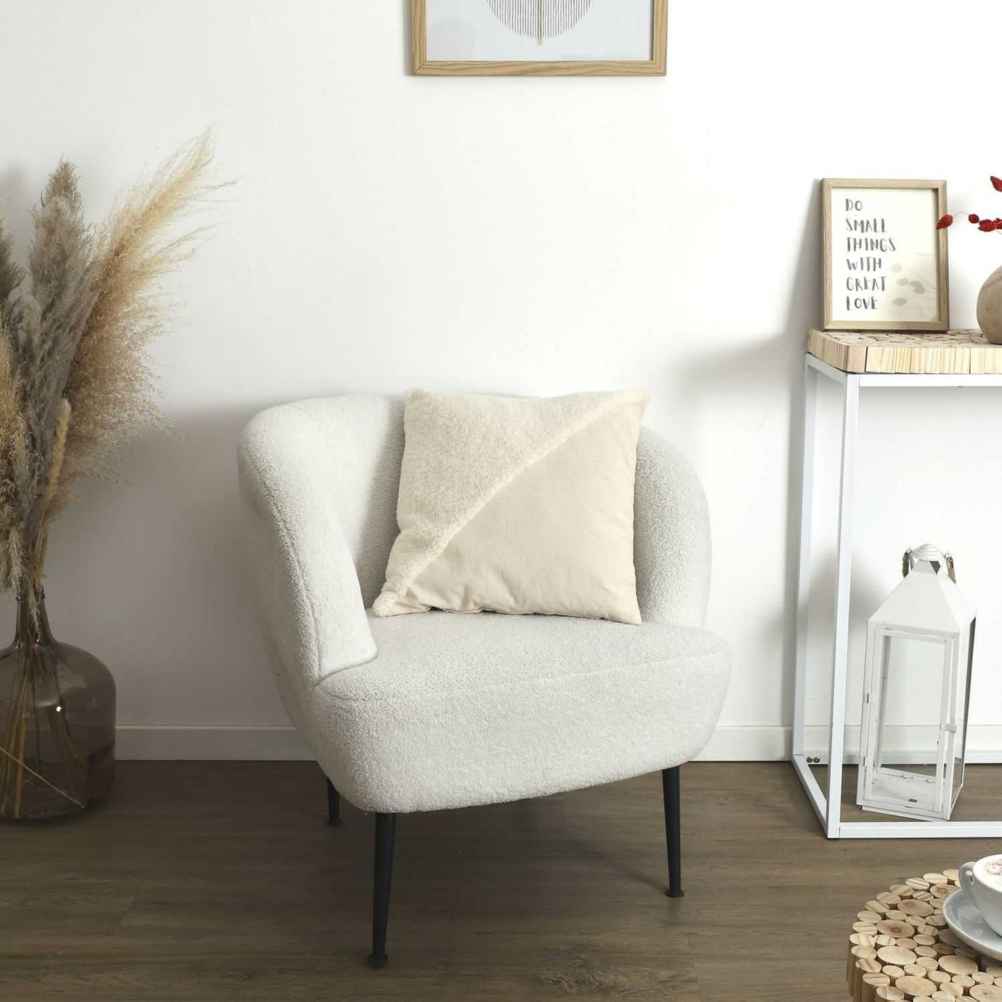 COUSSIN BEIGE BOUCLETTE 40X40CM