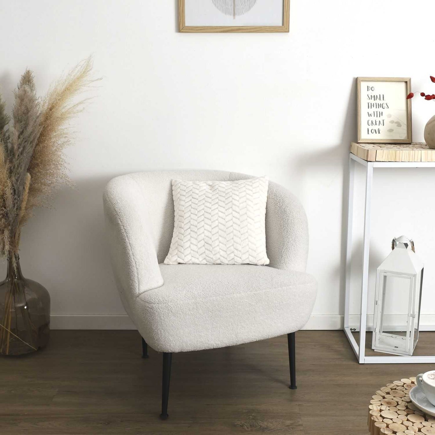 COUSSIN BLANC CHEVRON 40X40CM