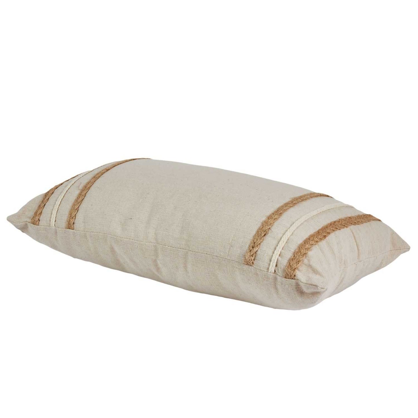 COUSSIN BEIGE ET BLANC TRESSE 30X50CM
