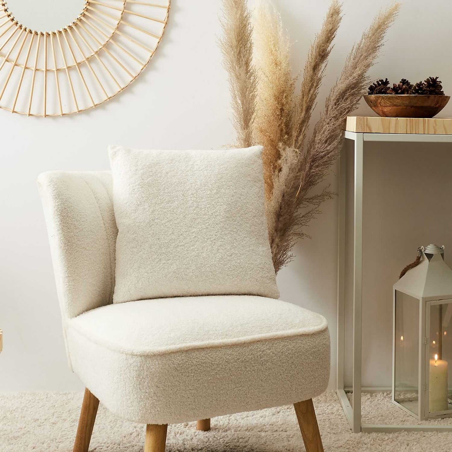 COUSSIN DEHOUSSABLE BOUCLE CREME 40X40CM