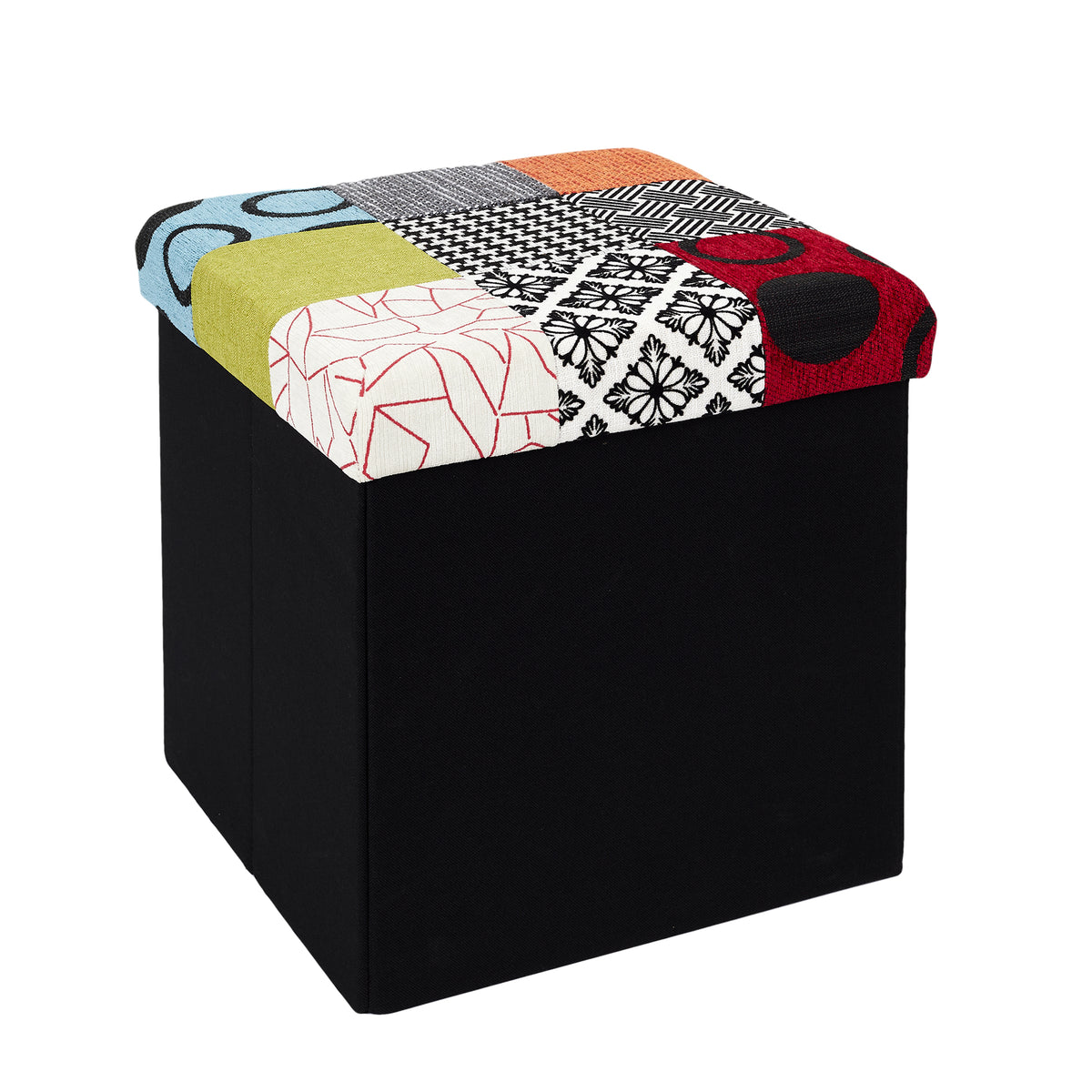 COFFRE POUF PLIABLE PATCHWORK