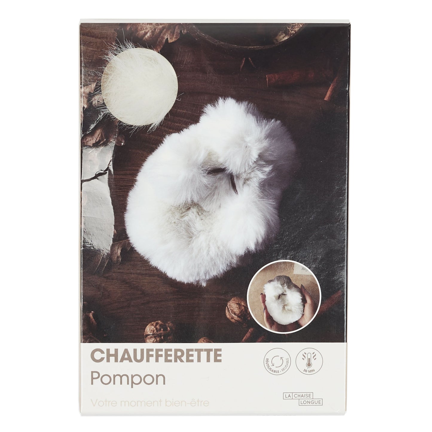 CHAUFFERETTE POMPON FAUSSE FOURRURE