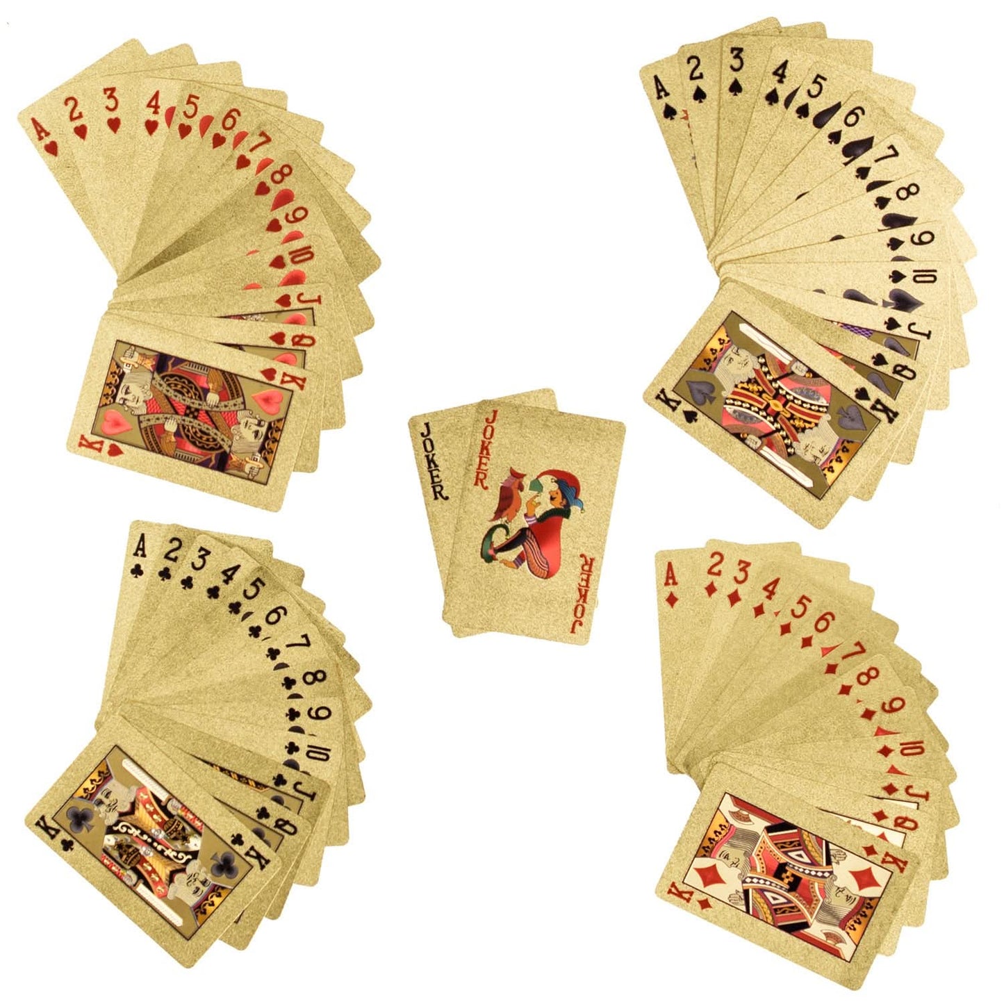 COFFRET DE 2 JEUX DE CARTES DOREES