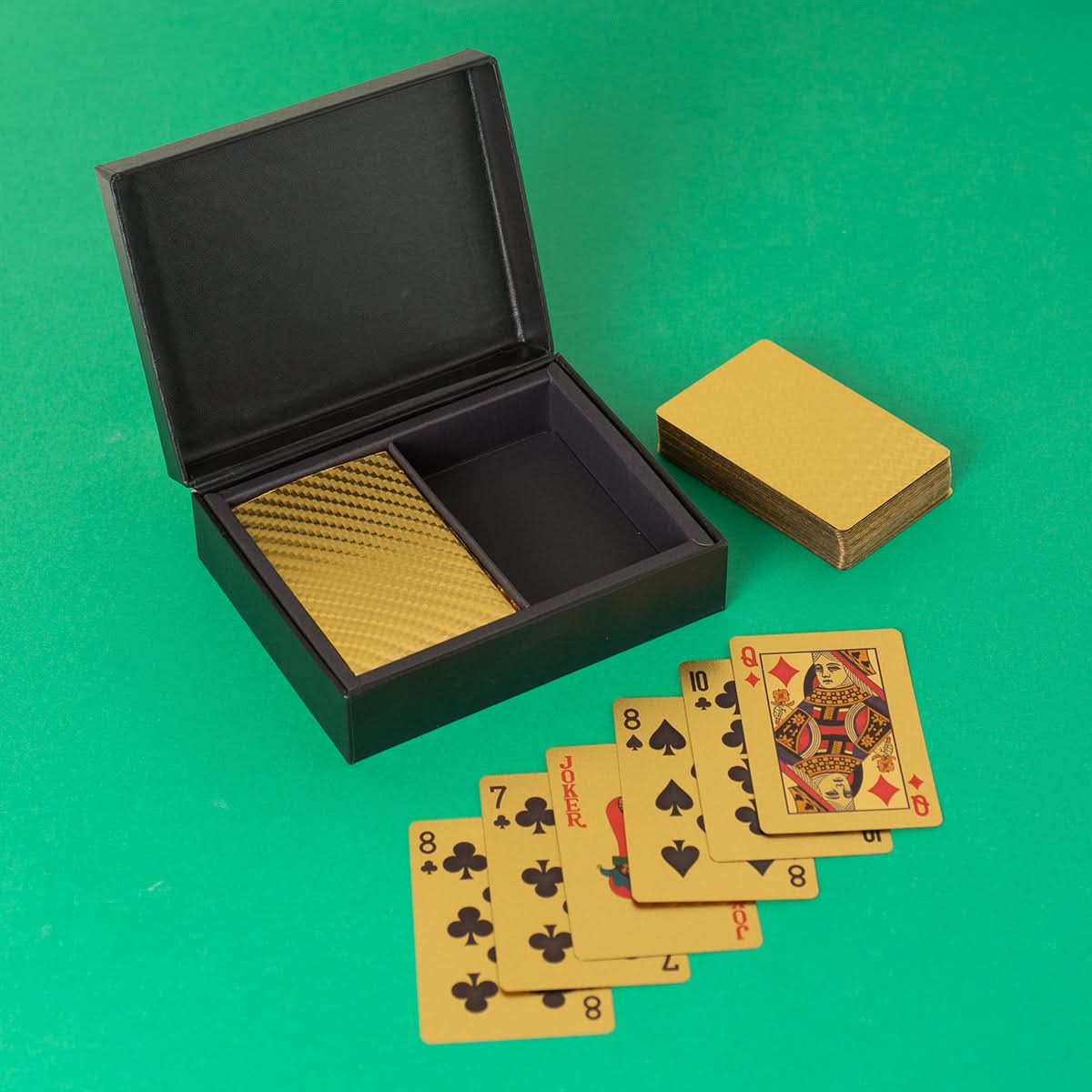 COFFRET DE 2 JEUX DE CARTES DOREES