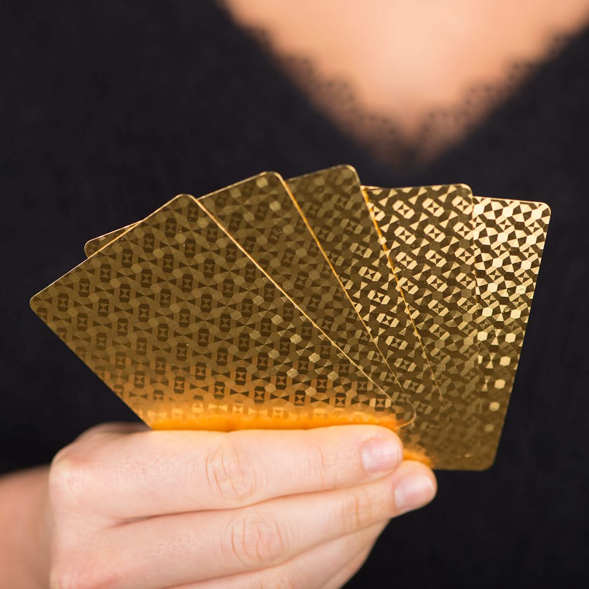 COFFRET DE 2 JEUX DE CARTES DOREES