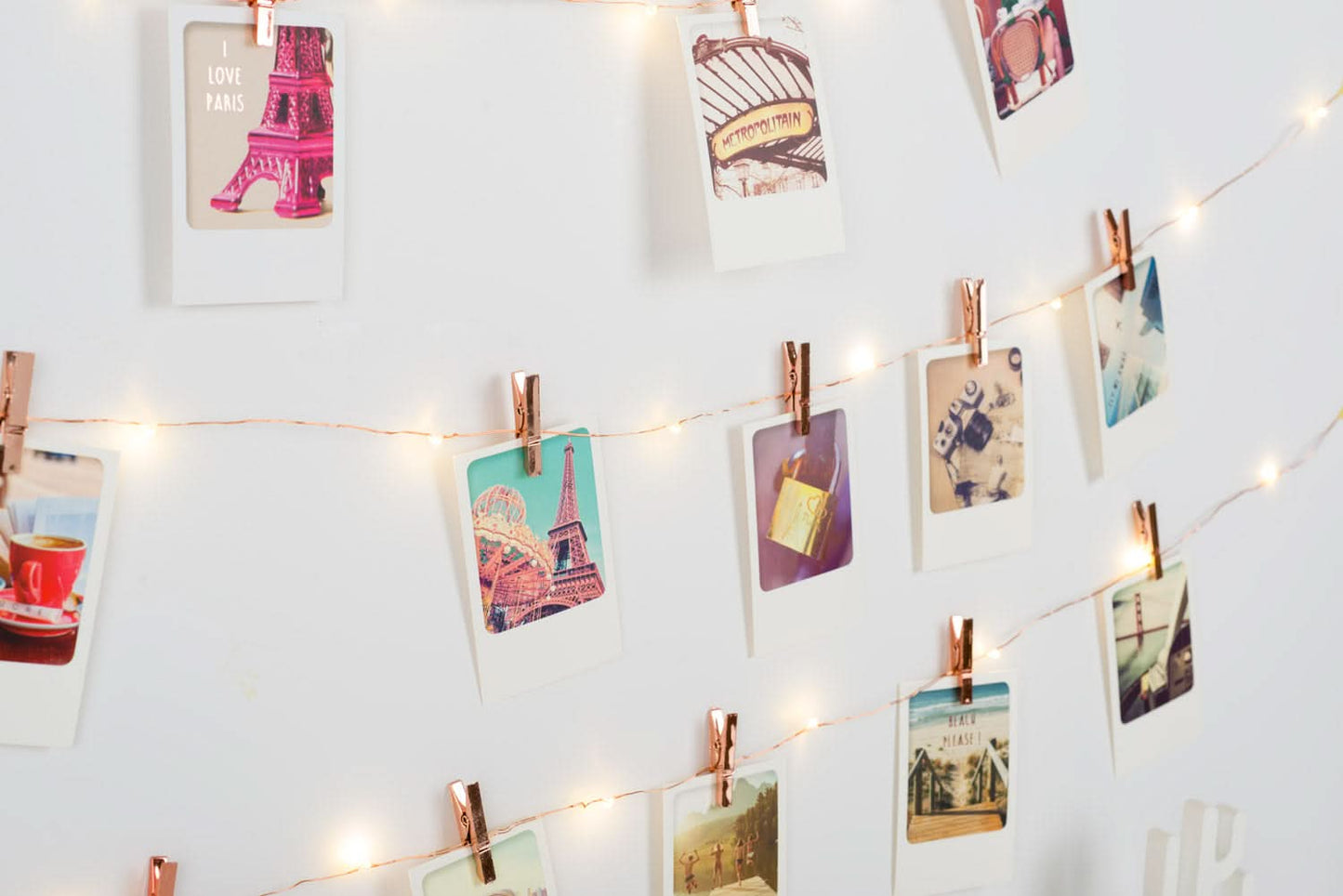 GUIRLANDE PHOTOS CLIPS ROSE GOLD