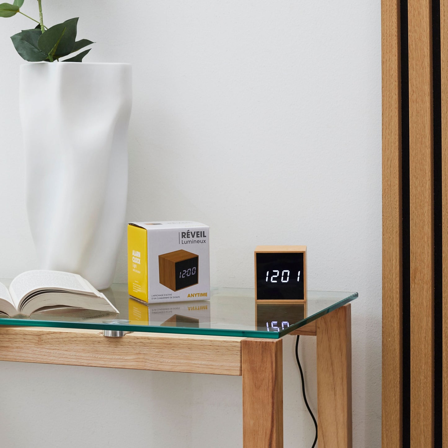 REVEIL LED PM FIBRE BOIS NATUREL