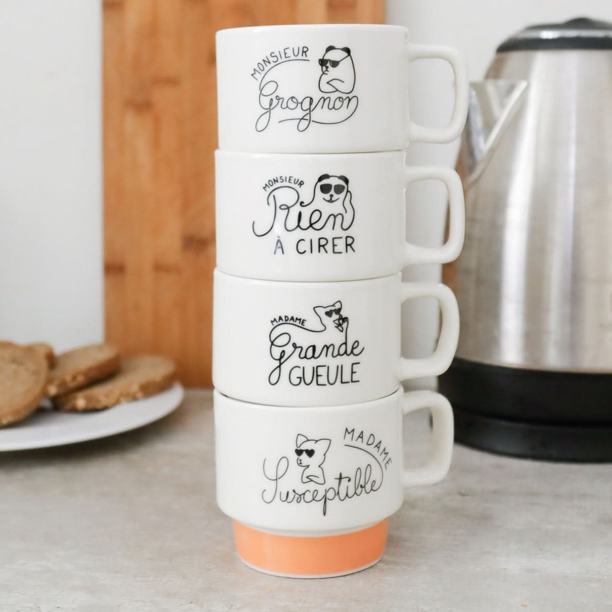 COFFRET 4 TASSES EMPILABLES