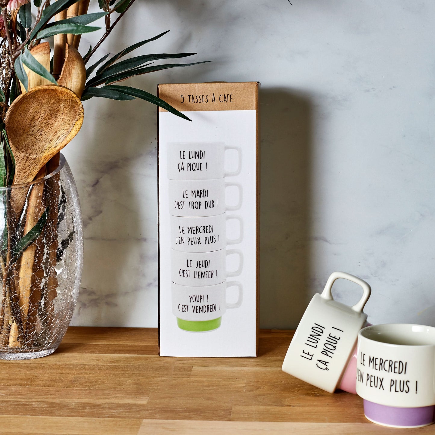 COFFRET DE 5 TASSES À CAFÉ SEMAINE