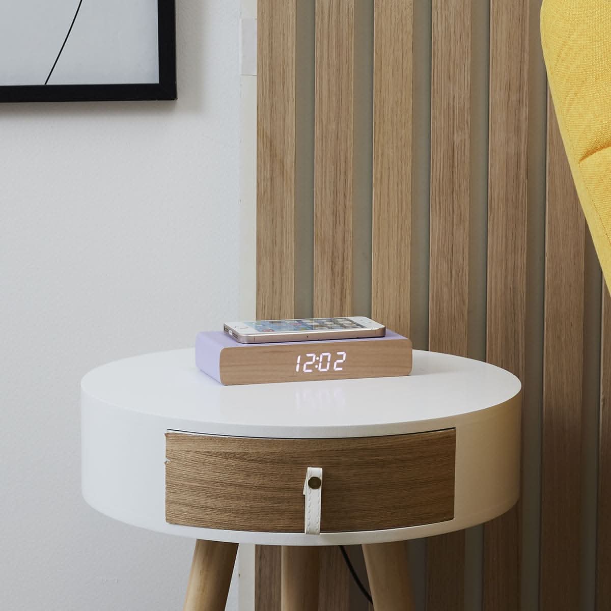 REVEIL CHARGEUR BOIS VIOLET