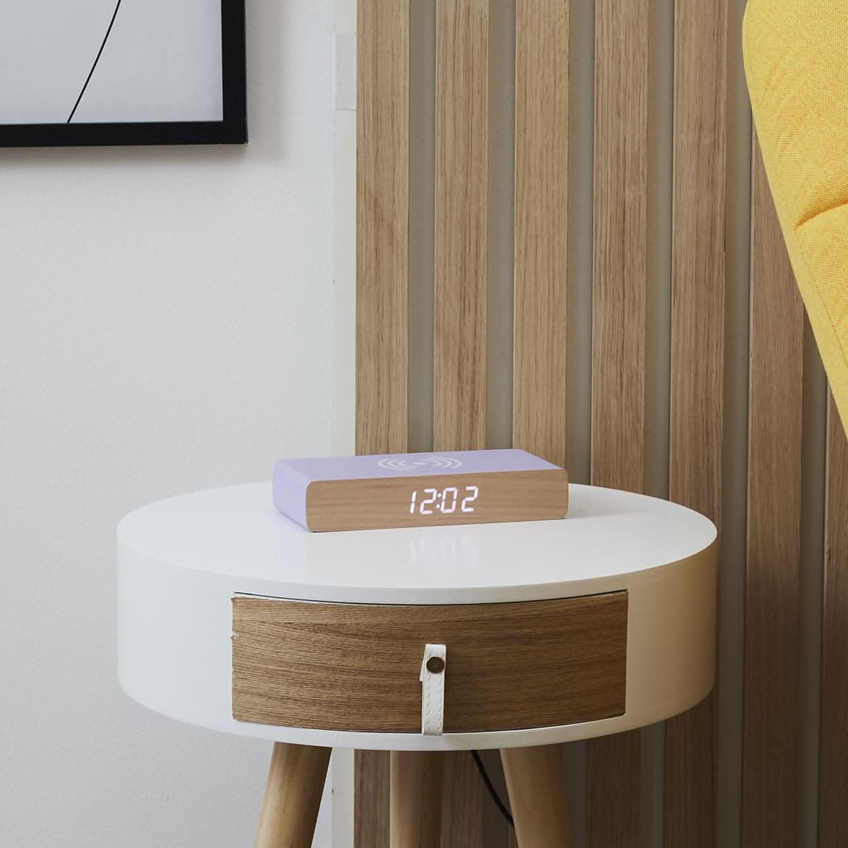 REVEIL CHARGEUR BOIS VIOLET