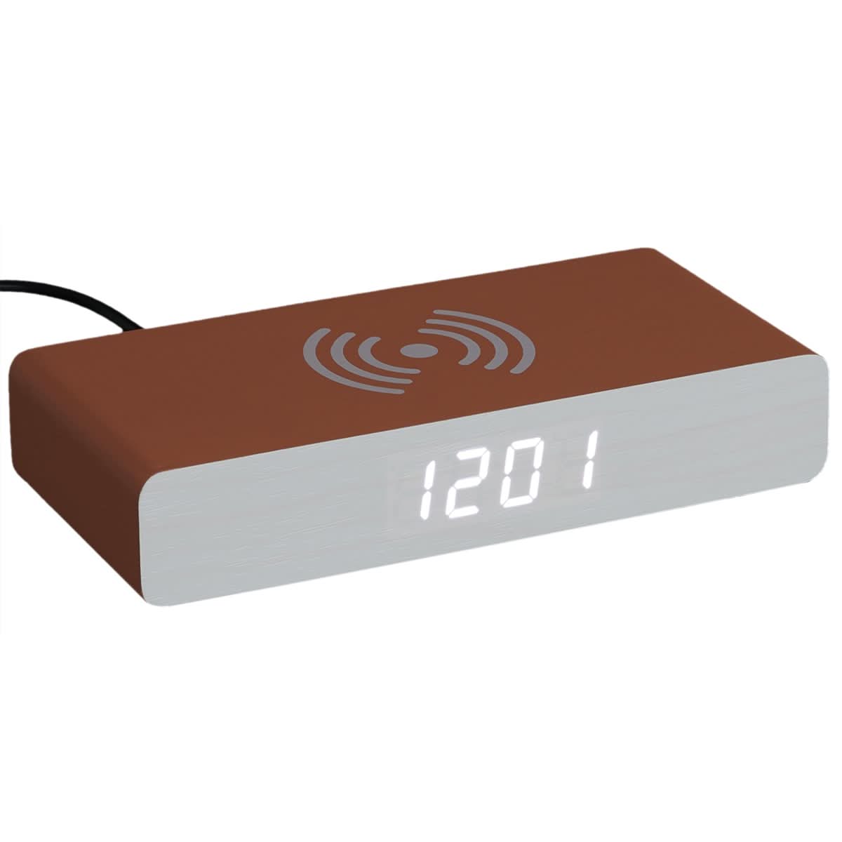 REVEIL CHARGEUR BOIS ABRICOT