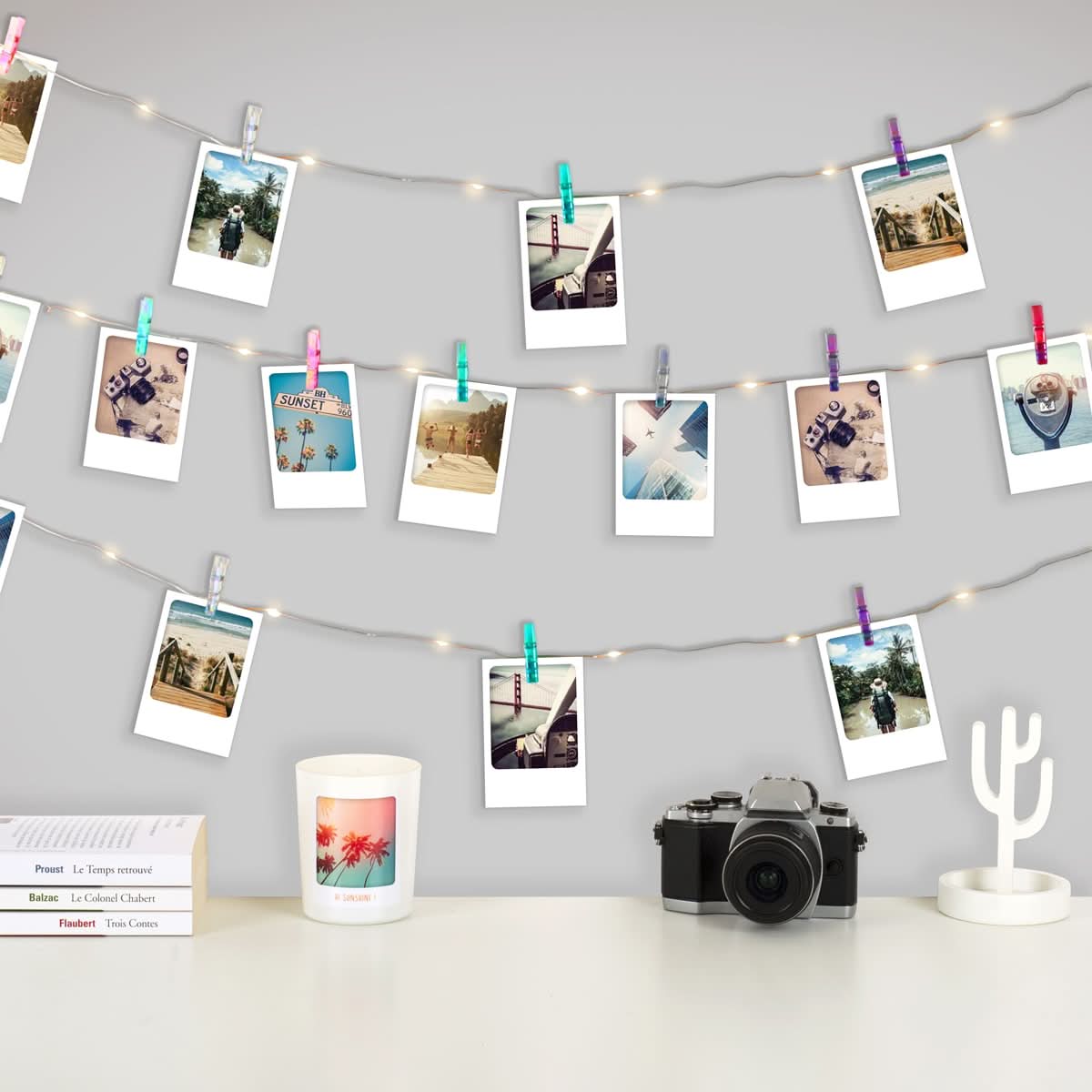 GUIRLANDE PHOTOS CLIPS IRIDESCENTE