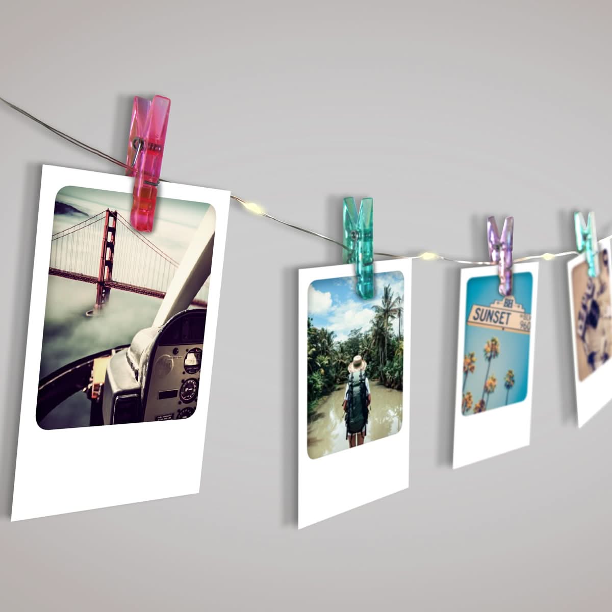 GUIRLANDE PHOTOS CLIPS IRIDESCENTE