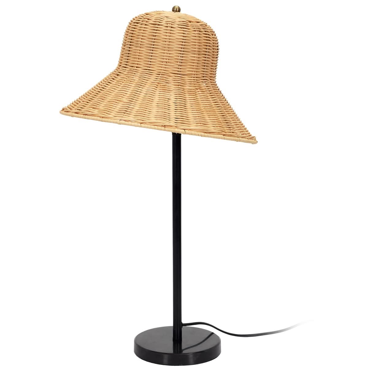 LAMPE CHAPEAU ROTIN