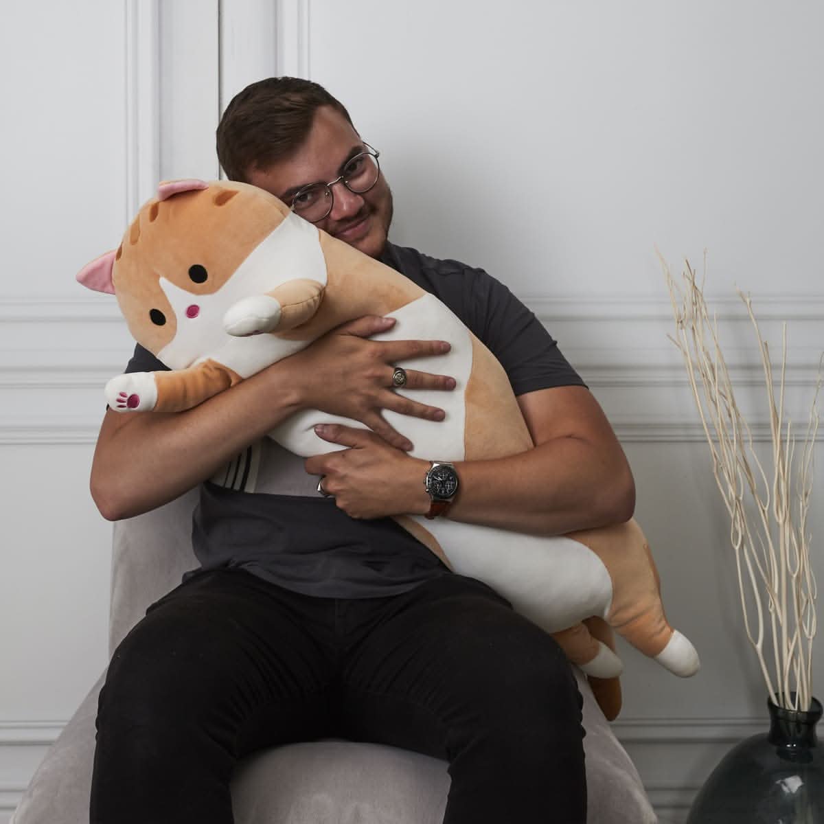 PELUCHE XXL CHAT ROUX