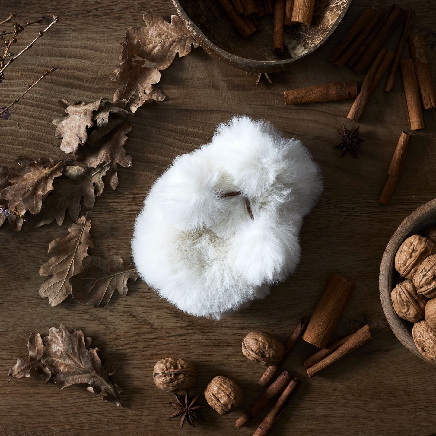 CHAUFFERETTE POMPON FAUSSE FOURRURE