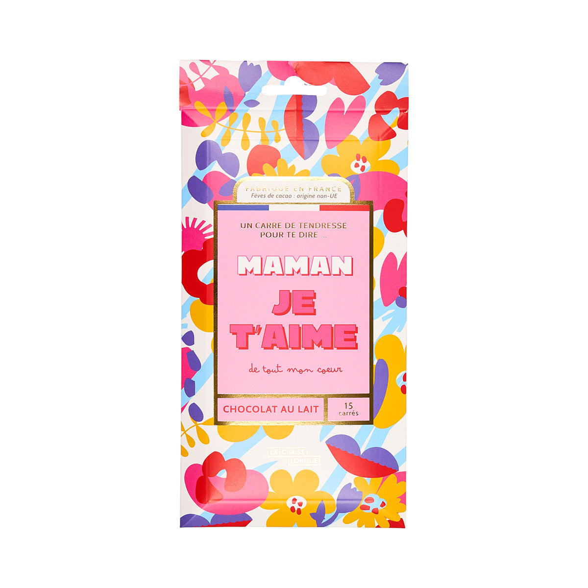 CARRES DE CHOCOLAT LAIT MAMAN JE T'AIME