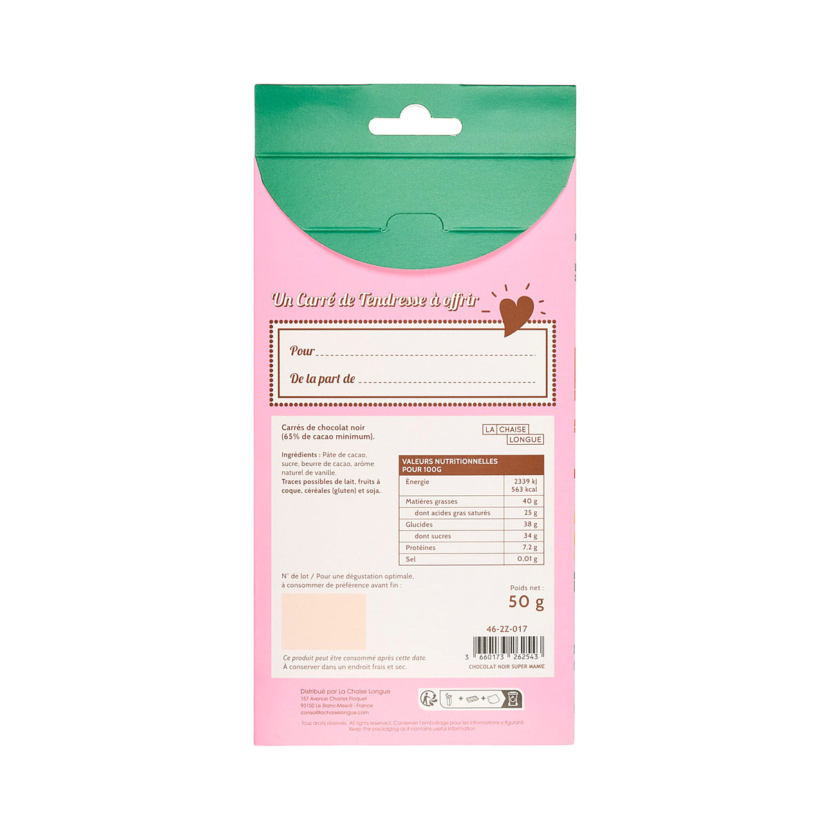 CARRES DE CHOCOLAT NOIR SUPER MAMIE
