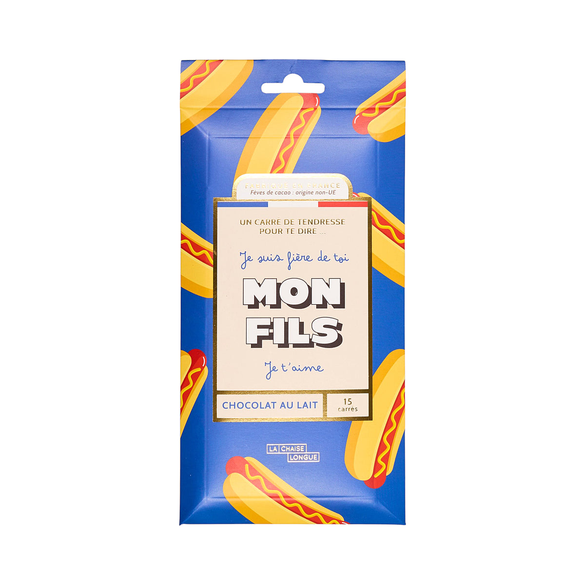 CARRES DE CHOCOLAT LAIT MON FILS JE T'AIME