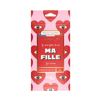 CARRES DE CHOCOLAT LAIT MA FILLE JE T'AIME