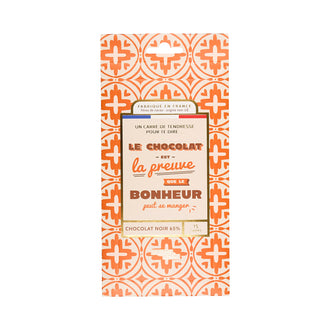 CARRES DE CHOCOLAT NOIR LE BONHEUR PEUT SE MANGER