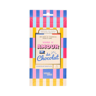 CARRES DE CHOCOLAT NOIR VIVRE D'AMOUR ET DE CHOCOLAT