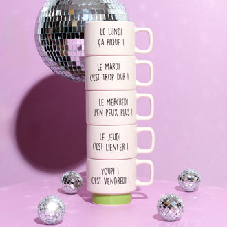 COFFRET DE 5 TASSES À CAFÉ SEMAINE