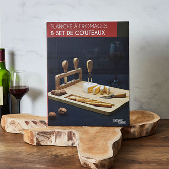 PLANCHE A FROMAGE 4 COUTEAUX BAMBOU