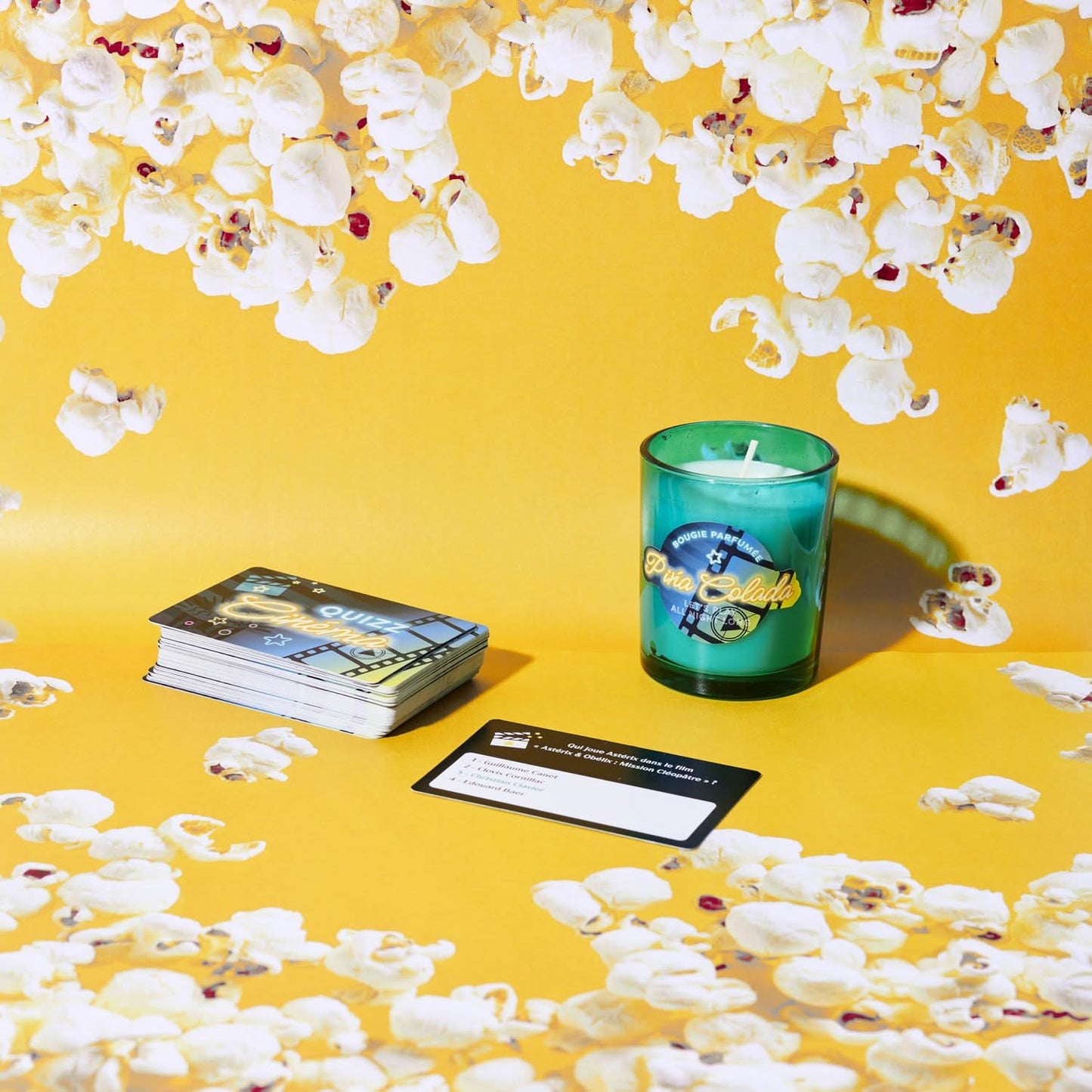 COFFRET BOUGIE PARFUMEE ET JEU DE QUIZZ CINEMA