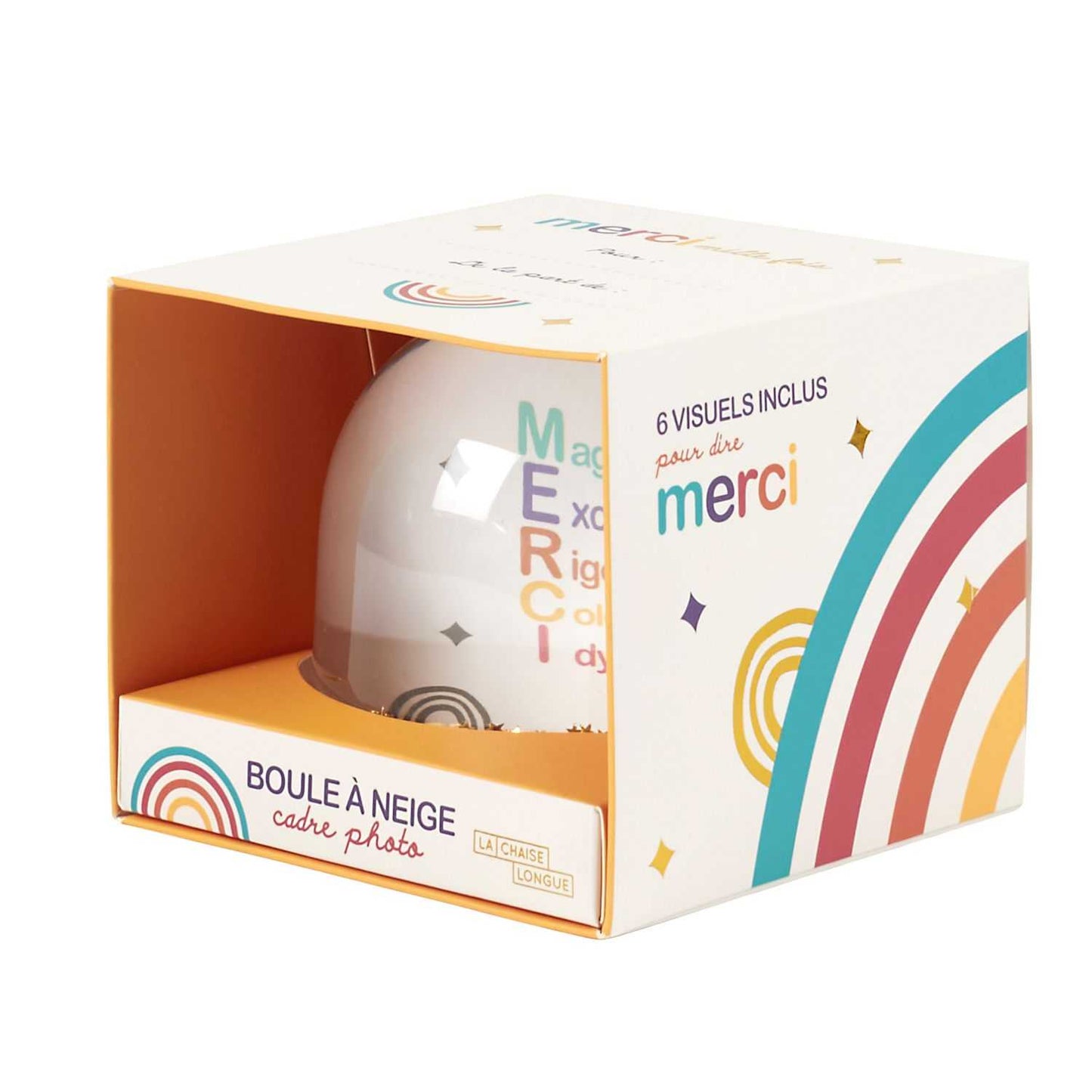 BOULE A NEIGE CADRE PHOTO MERCI