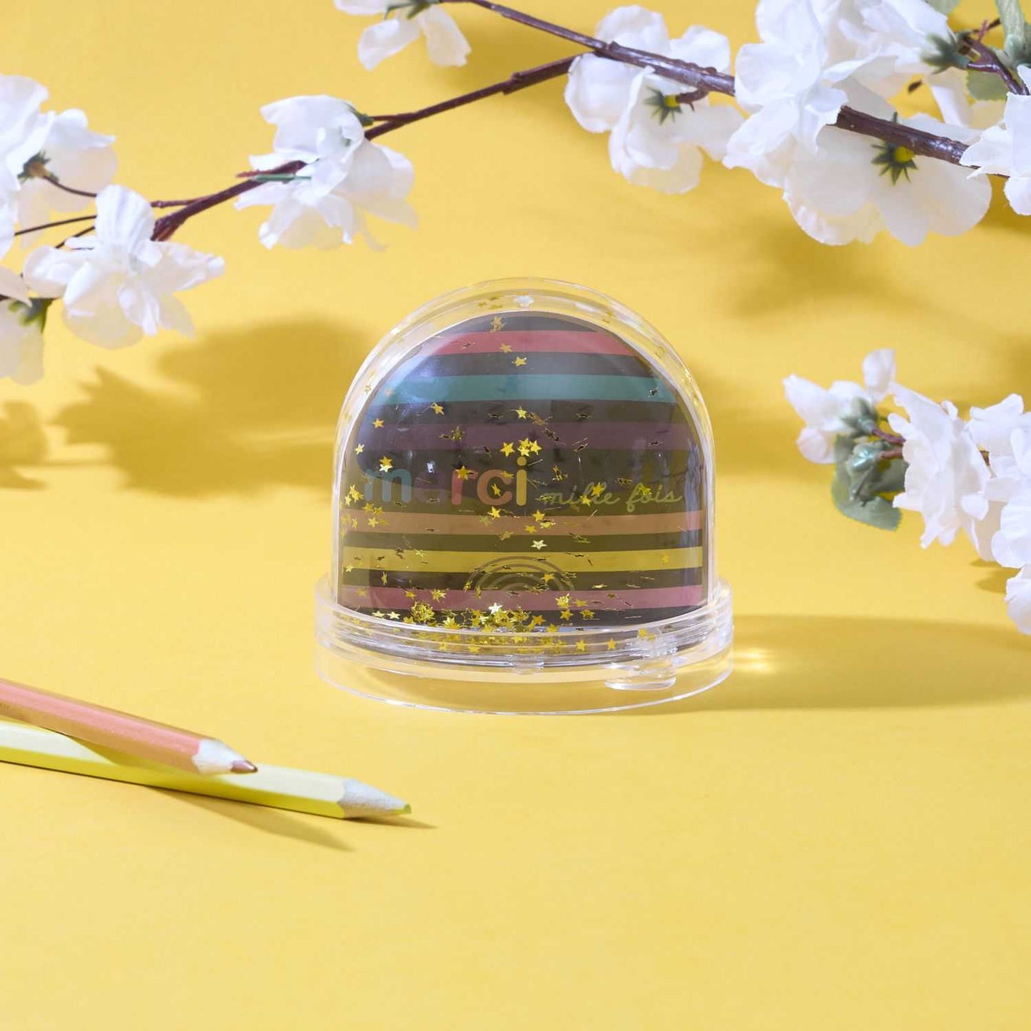 BOULE A NEIGE CADRE PHOTO MERCI