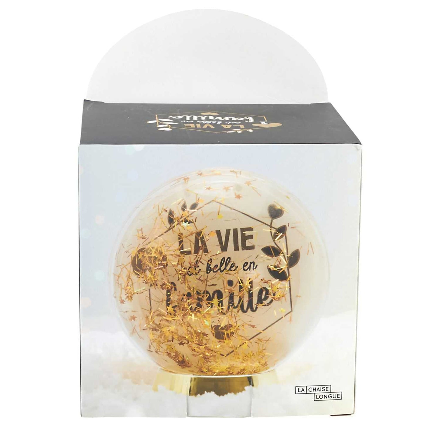 BOULE A NEIGE CADRE PHOTO LA VIE EST BELLE EN FAMILLE