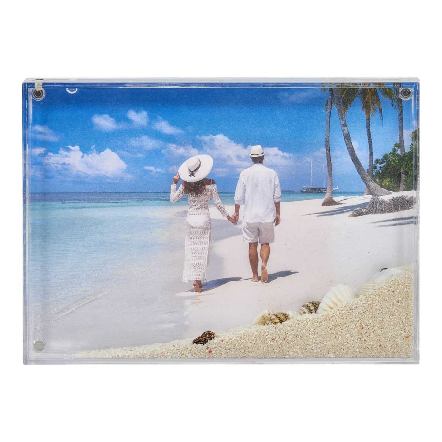 CADRE SABLE COQUILLAGES CRUSTACES