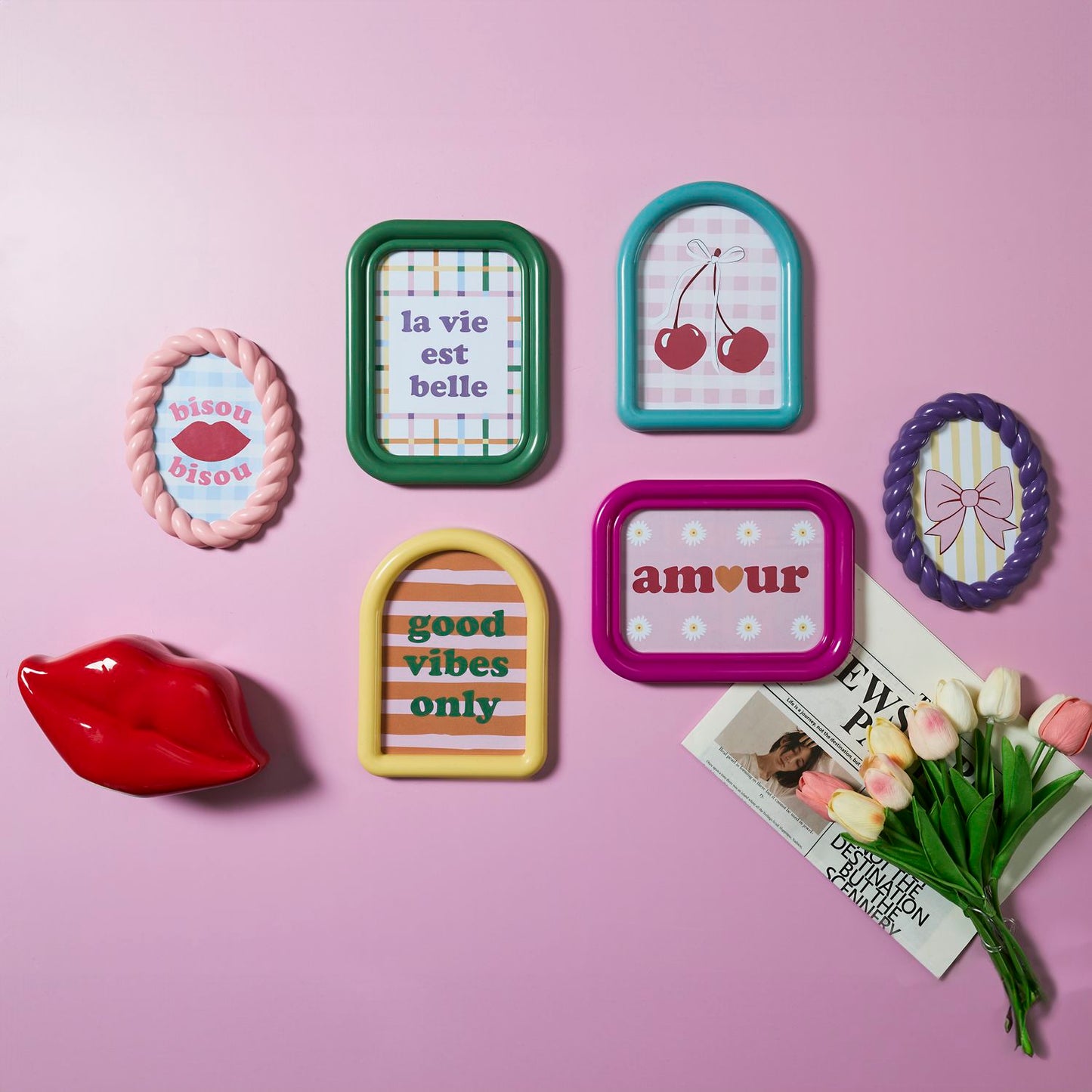 COFFRET DE 6 CADRES PELE-MELE LES COQUETTES