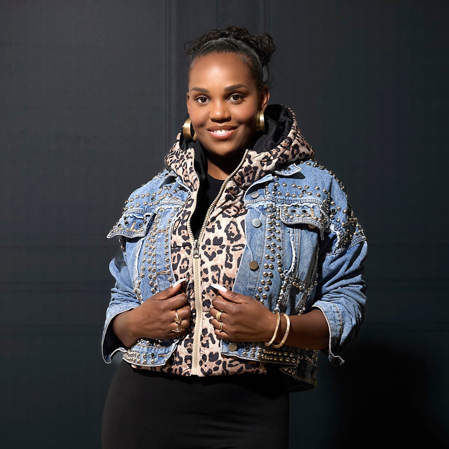 CAPUCHE DOUDOUNE REVERSIBLE LEOPARD