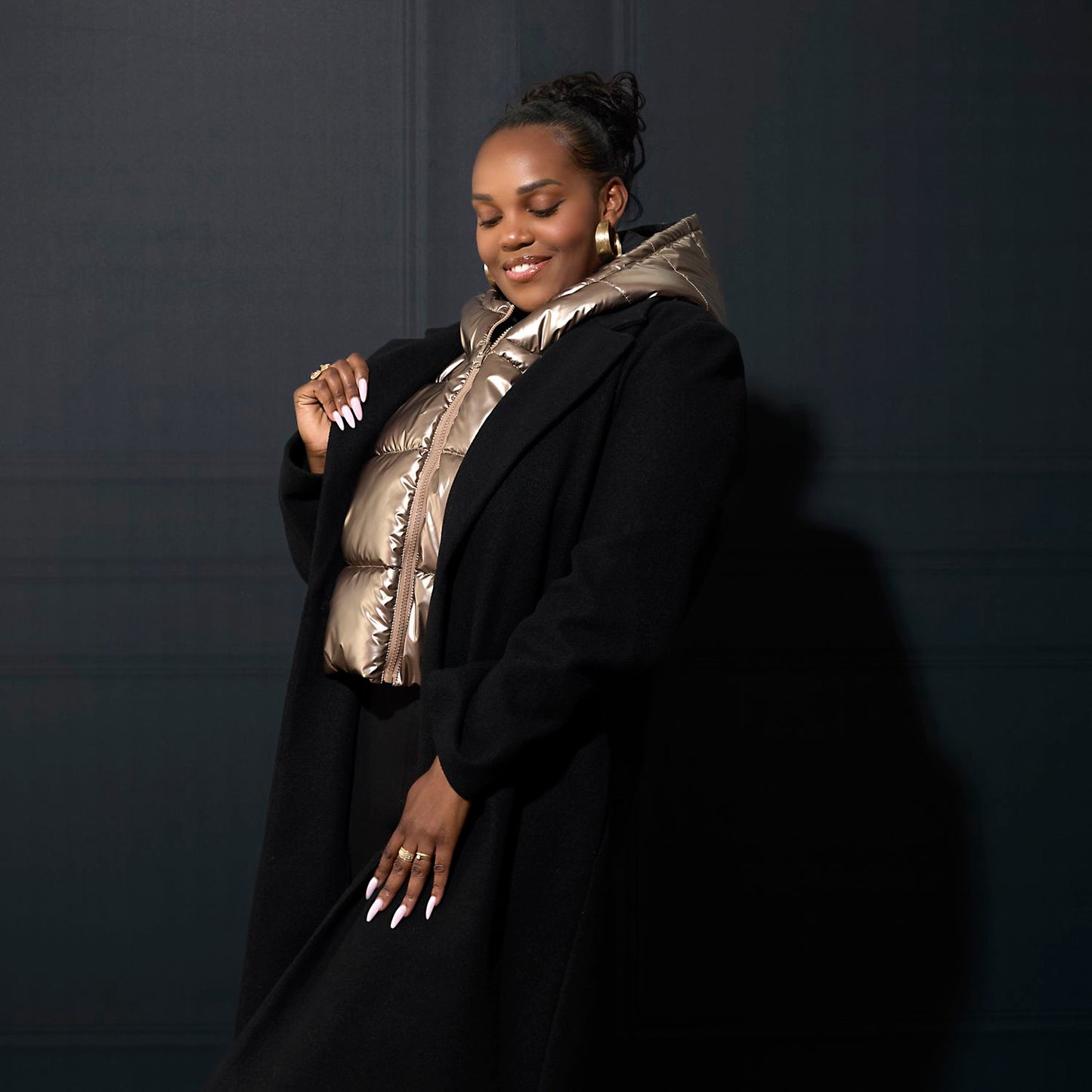 CAPUCHE DOUDOUNE REVERSIBLE GOLD