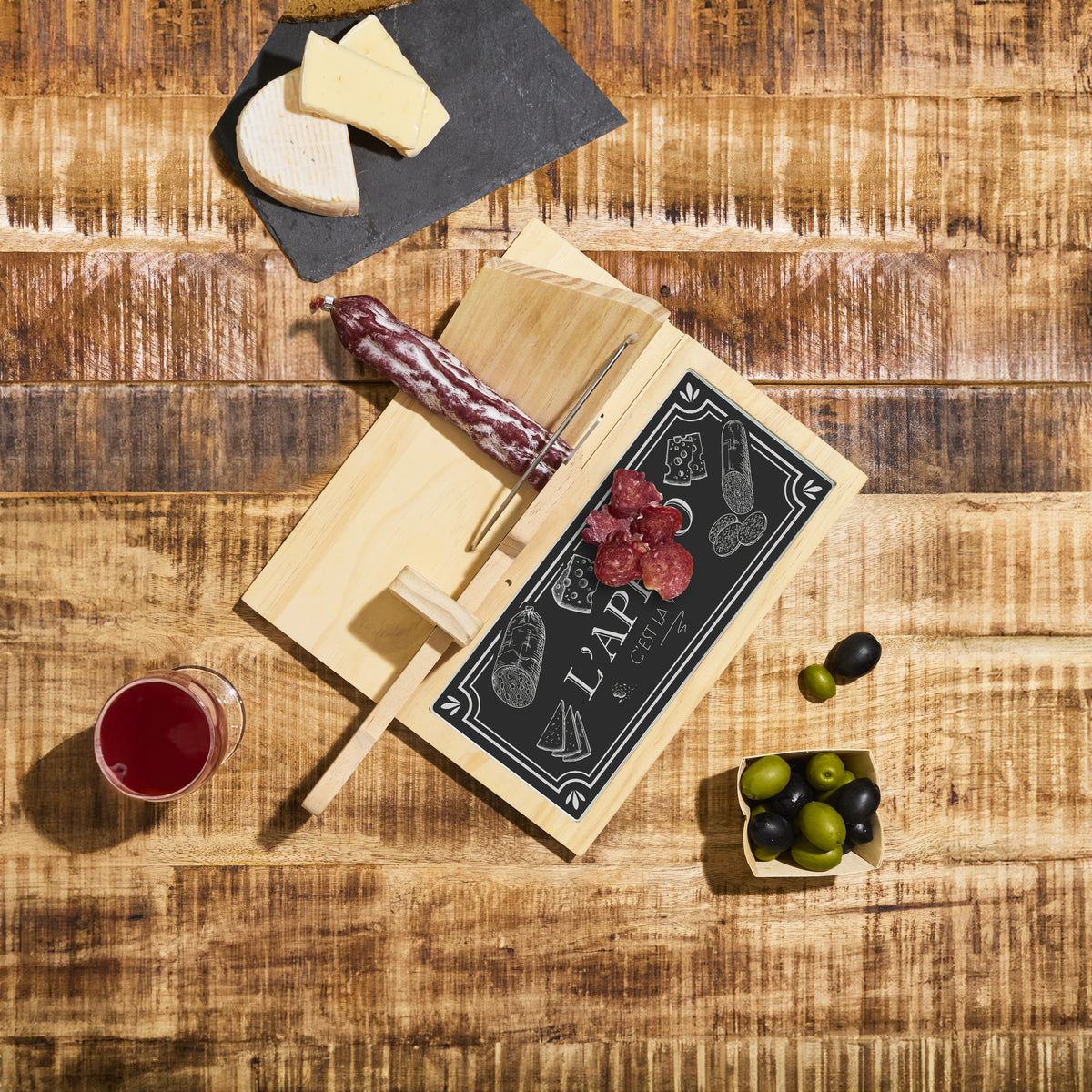 Trancheuse à Charcuterie Et Saucisson 'La Sélection' - En Bois Et Inox - 100% Neuf