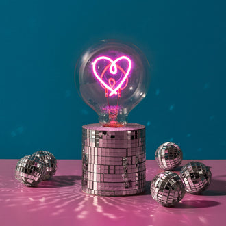 LAMPE AMPOULE DISCO COEUR