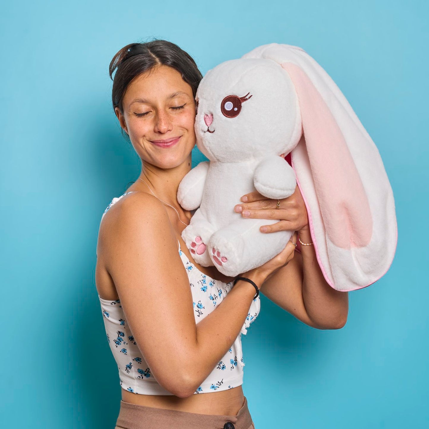 PELUCHE LAPIN SURPRISE FRAISE