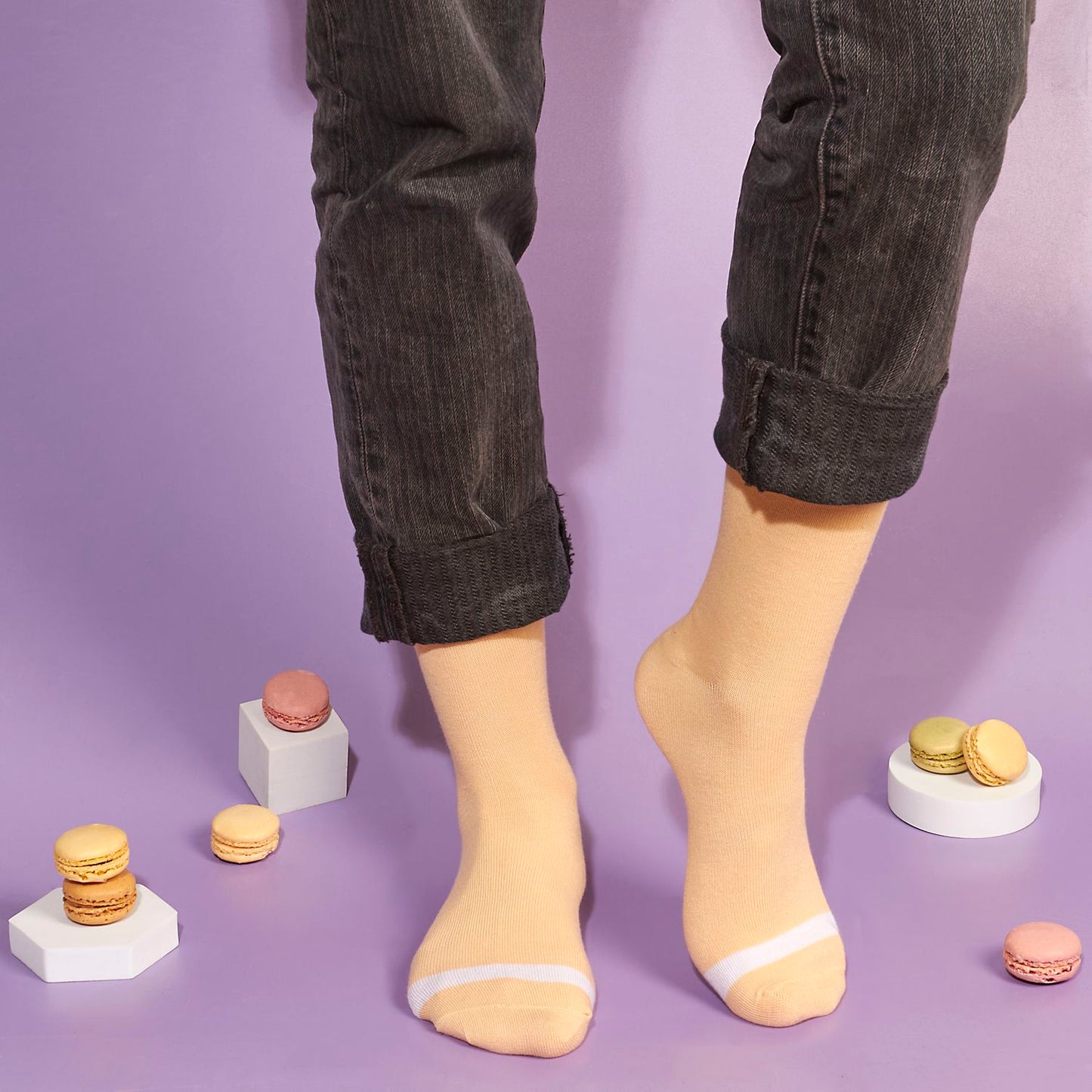 COFFRET DE 6 PAIRES DE CHAUSSETTES MACARON